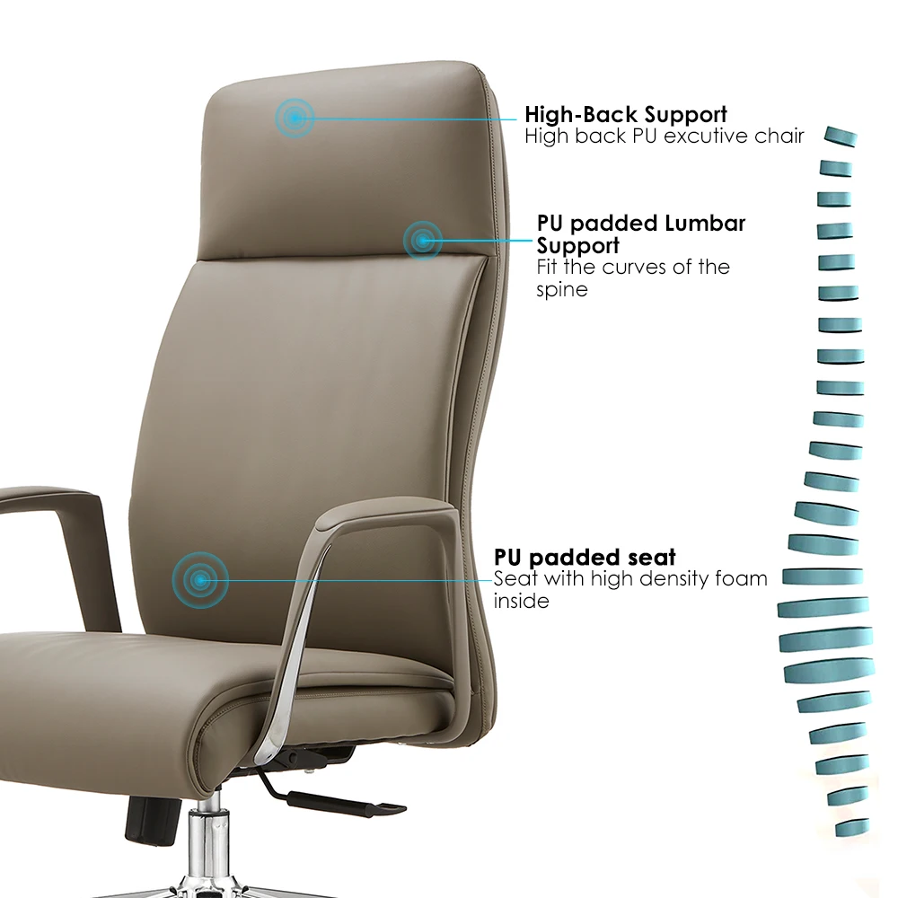 Chaise De luxe mobilier De bureau confortable PU chaise De bureau inclinable Sillas De Oficina cuir patron bureau bureau et ensemble De chaises