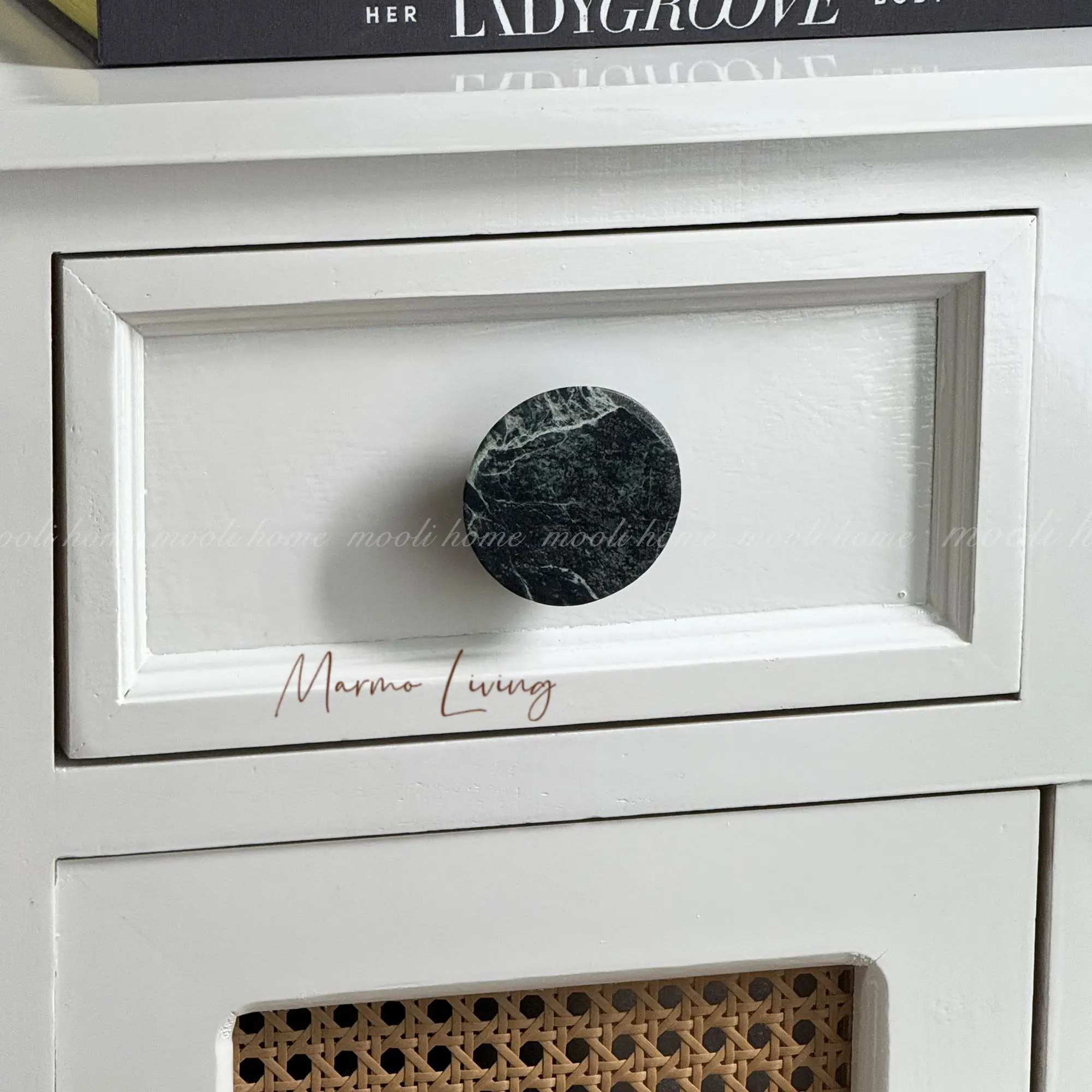 Luxury Coffee Net Stone Natural Marble Handles Custom Wardrobe Door Knobs Furniture Drawer Pulls