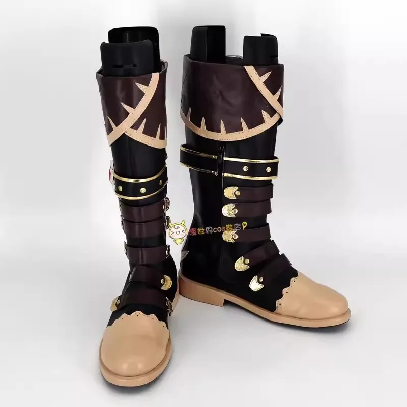 Genshin impact Diluc Cosplay Shoes Anime Game stivali lunghi Diluc Cosplay Costume Prop Shoes per accessori per feste di Halloween