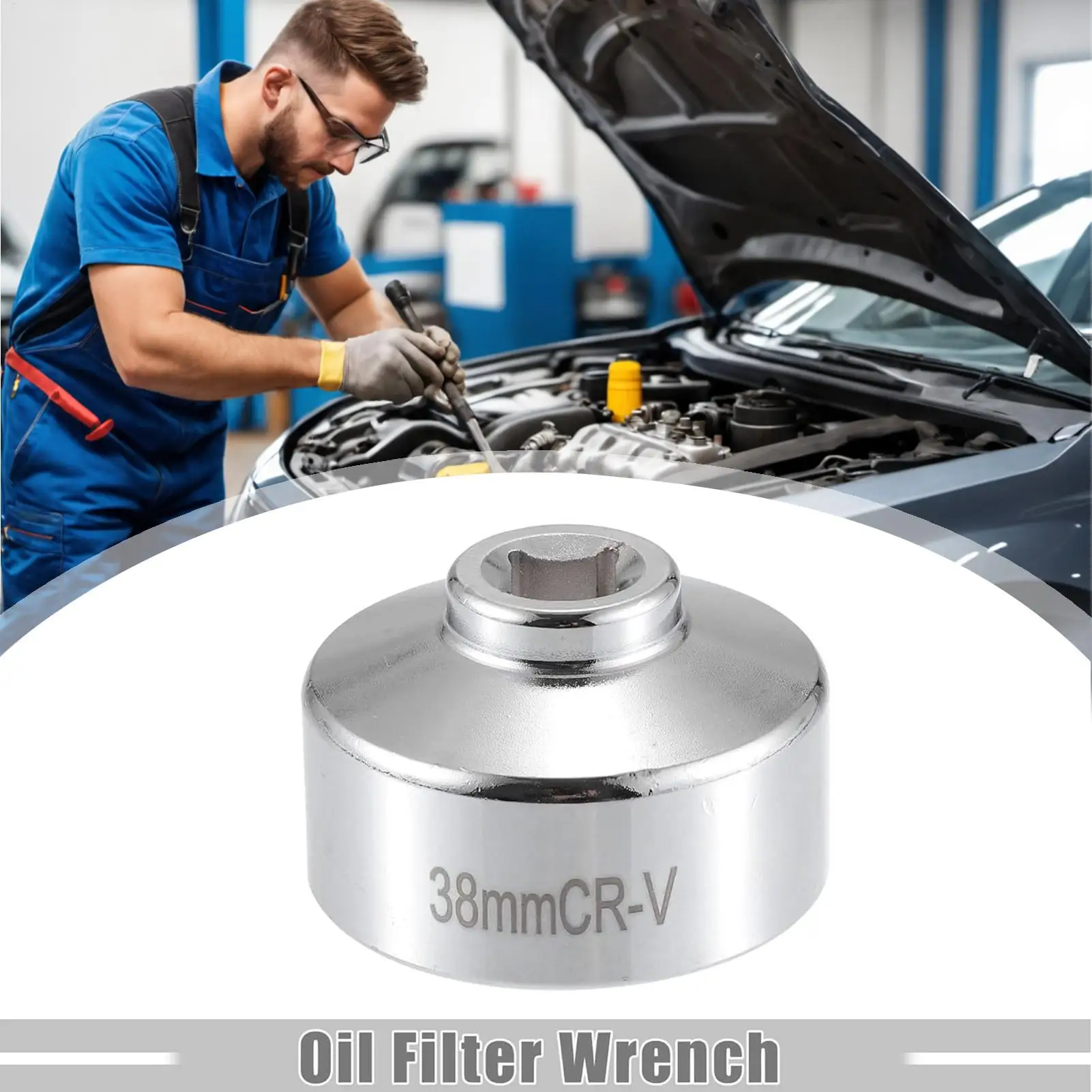 Oil Filter Removing Tool Oil Filter Wrench 38mm Low Profile Socket Tool Housing Canister Cartridge Remover For Car Vehicle Truck