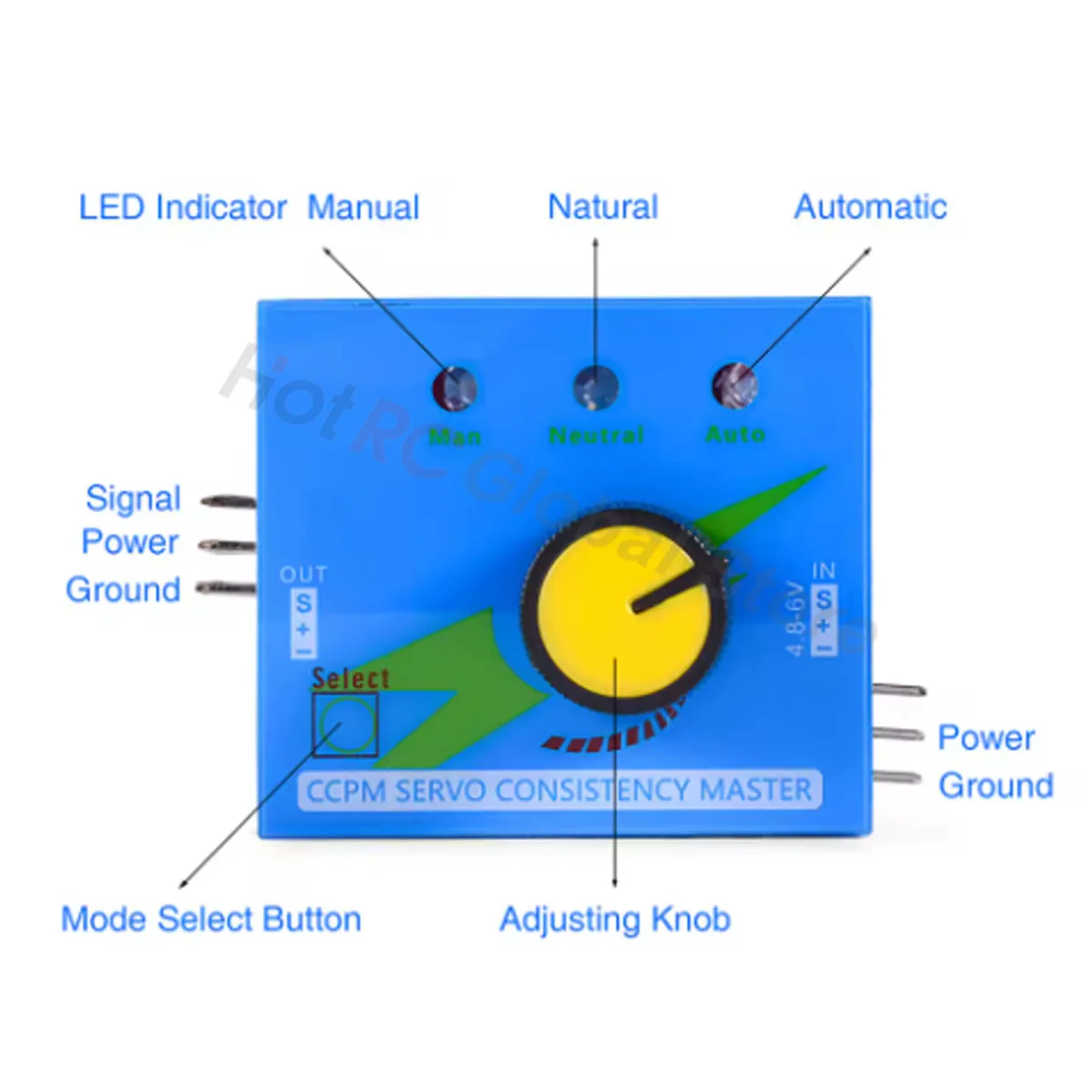 Servo testador 3ch multi esc consistência controlador de velocidade ajuste engrenagem direção ccpm medidor mestre verificador para carro helicóptero rc