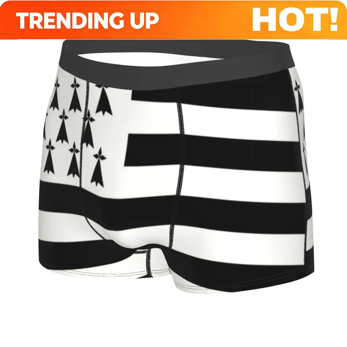 Custom Male Fashion Flag Of Brittany Underwear France Region Sign Identity Nation Boxer Briefs Soft Shorts Panties Underpants