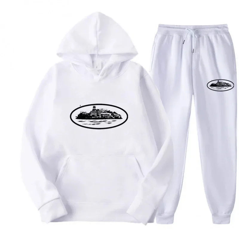 NICE Loose Unisex Fleece-lined Printed Sweatshirt Hoodie Set Devil Prisoner Pattern Eco-Friendly Soft Comfortable Casual Wear