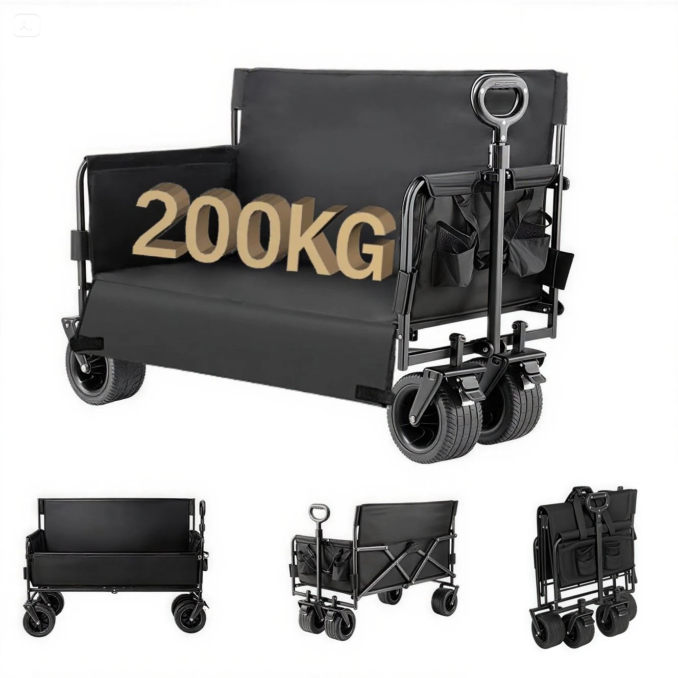 Carro de gran capacidad para acampar, vehículo de viaje, sofá, Camper, remolque portátil multifuncional plegable, rotación de 360 grados, Picnic para mamá