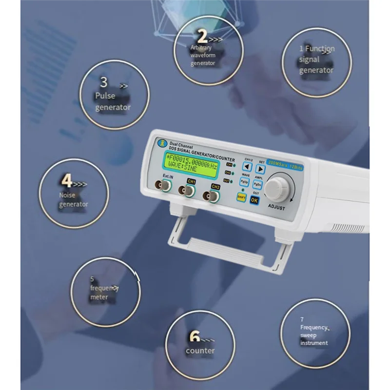 Arbitrary Wave Signal Source Generator Counting Frequency Meter Full CNC DDS Dual Channel As Shown ABS With US Plug-Hot