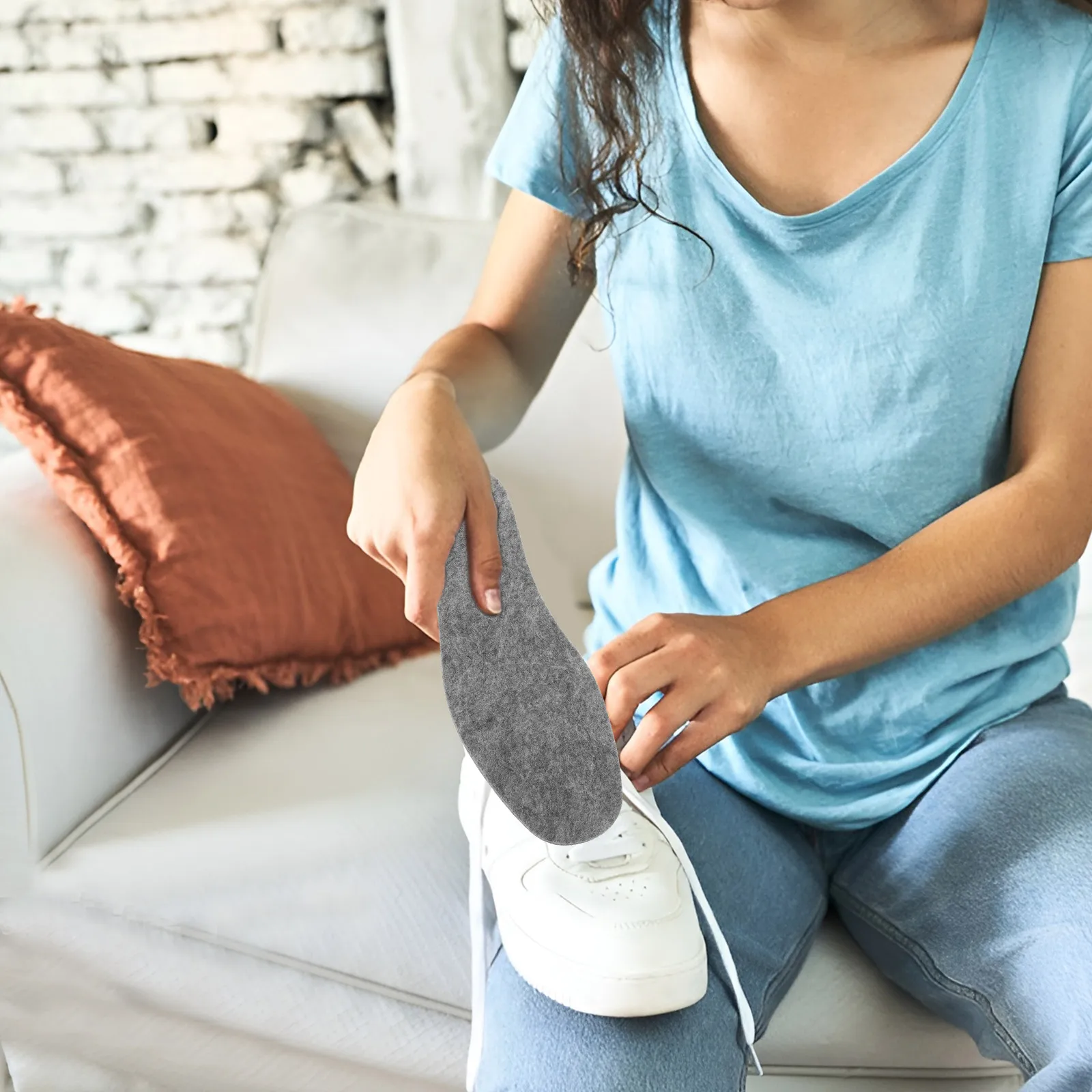 

1 Pair Insoles Grey S Sweat Absorption Breathable Cuttable Winter Boot Shoe Thicken Insoles Soles Men Liners for Shoes