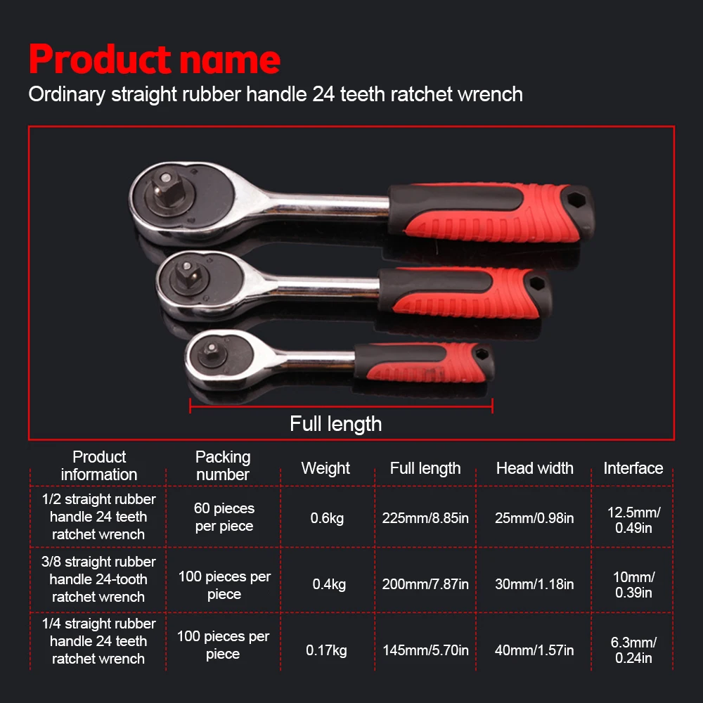 Professional 72 Tooth Ratchet Wrench 1/2\