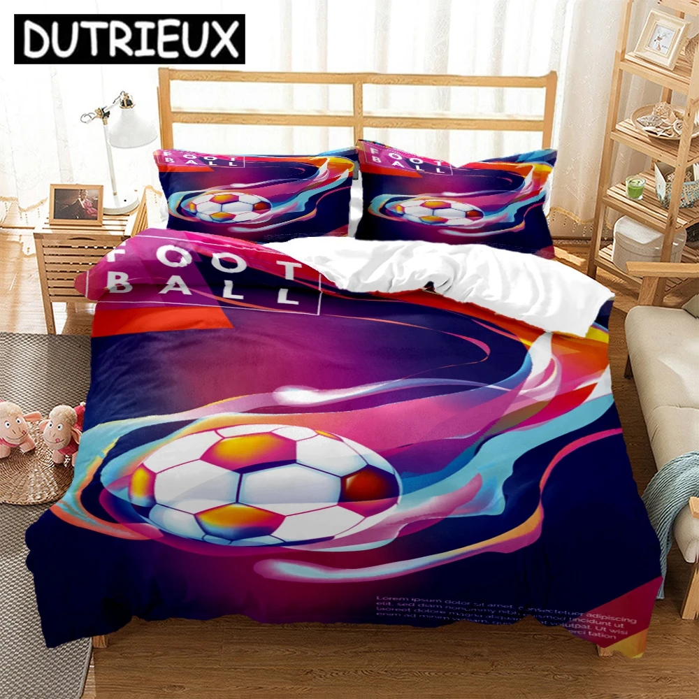 

Football Sports Print Three Piece Set Fashion Bedding Article Children Or Adults For Beds Quilt Covers Pillowcases Bed Set Gift