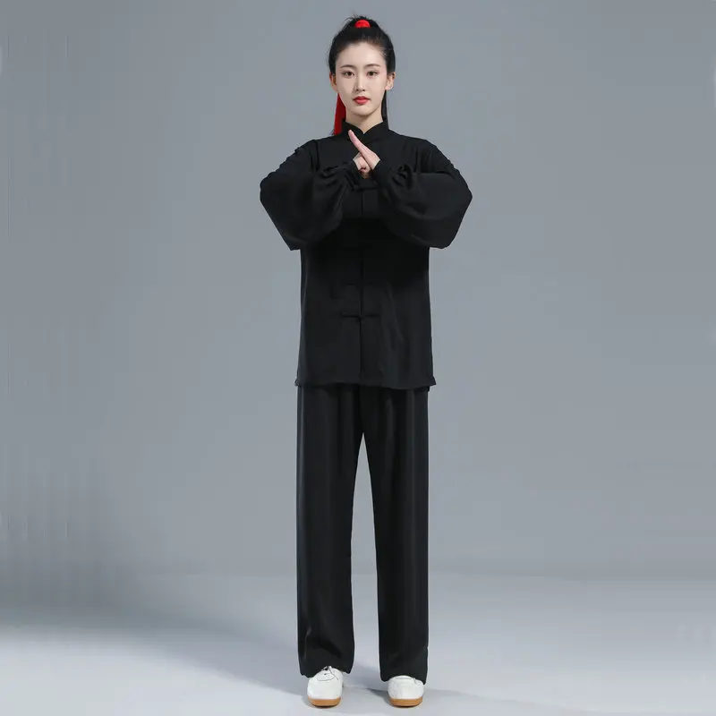 Donne cotone seta cinese Tai Chi Suit uomo Kung Fu Wushu arti marziali uniforme Wing Chun giacca pantalone abbigliamento per esercizi orientali