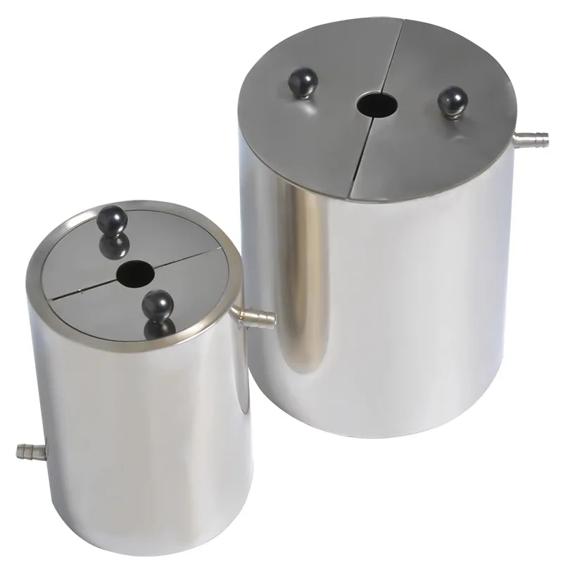 Laboratory Stainless Steel Barrel Double Layer Dispersion Tank with Lid Stirring Interlayer Reaction Water Circulation