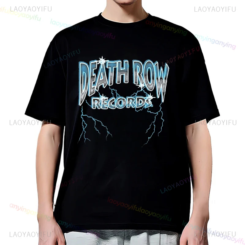 Y2k Death-row-records Tshirt Graphic Pattern T Shirt Cotton Short Sleeve Tee Hip Hop Streetwear Harajuku Mens Clothes Womens Top