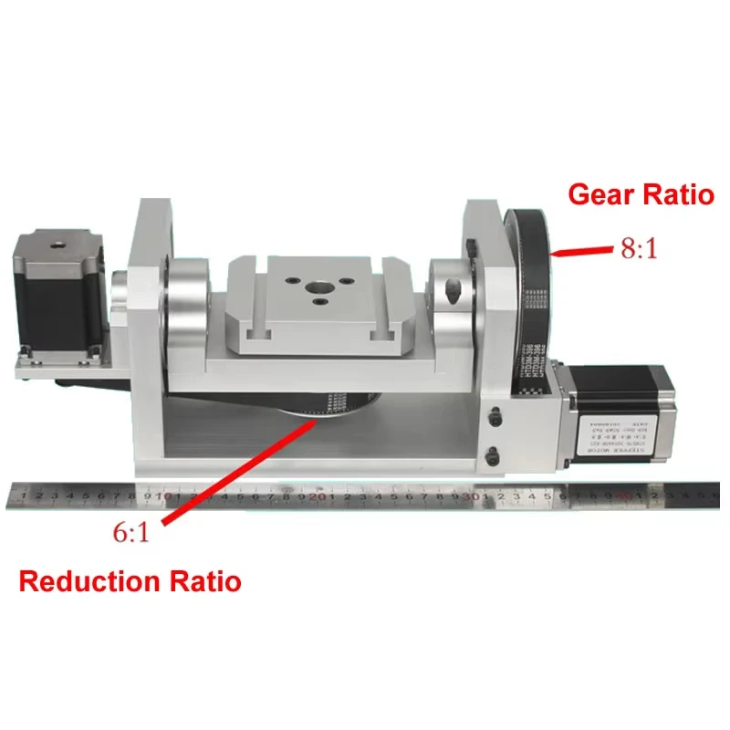 CNC Machine 4th 5th Rotary Axis 100mm 3 Jaw Chuck Rotation Axis for Metal Wood Router Milling Machine