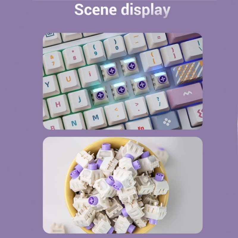 Imagem -03 - Kailh Box Taro Ice Cream Teclado Switch Pro Rapid Silver Full Pom Gatilho Rápido Interruptor de Teclado Mecânico Leve