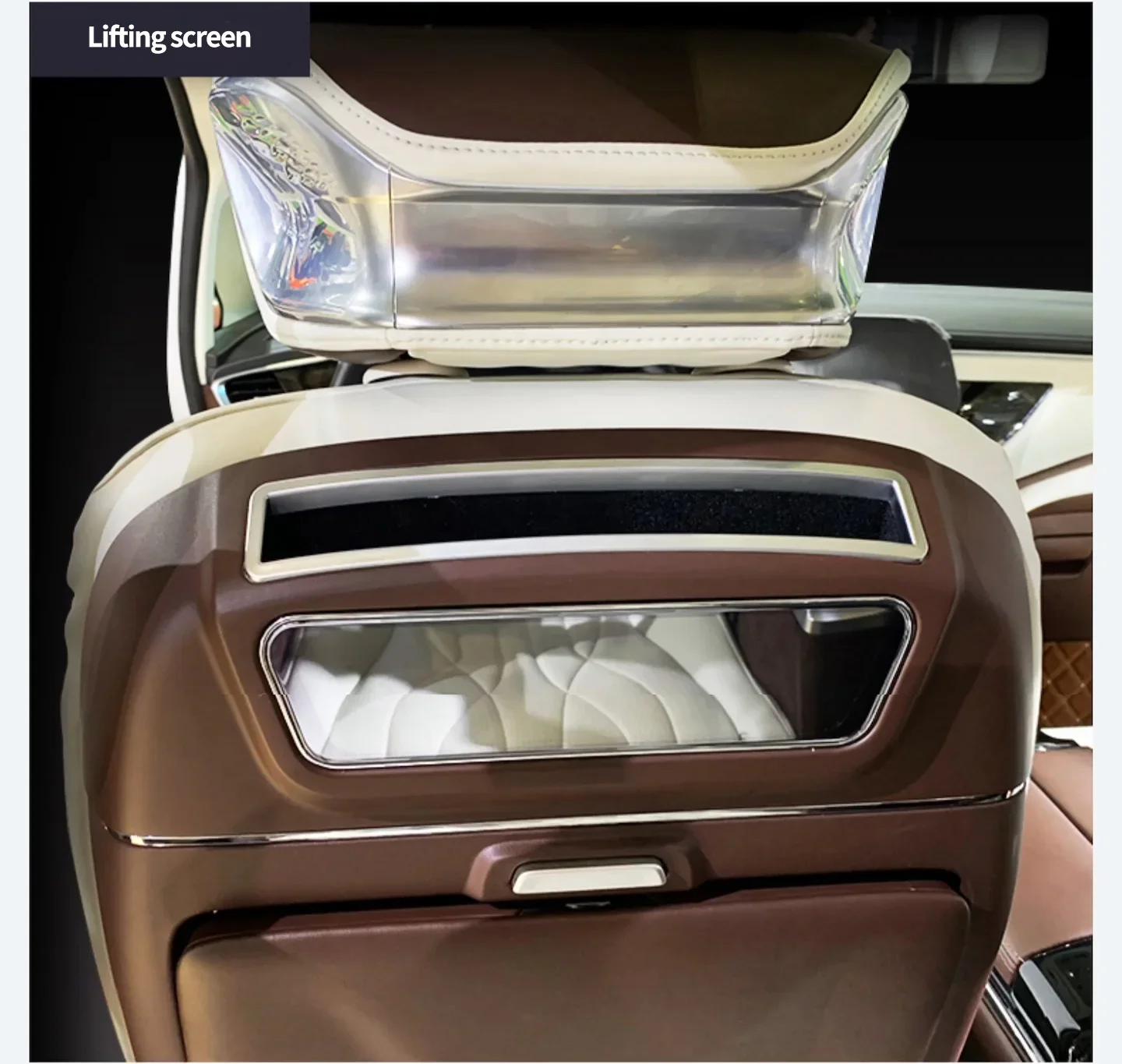 TLF Commercial Vehicle Middle Row Smart Table Board PVC Backrest with Touch Screen Square Commercial Vehicle Smart Table