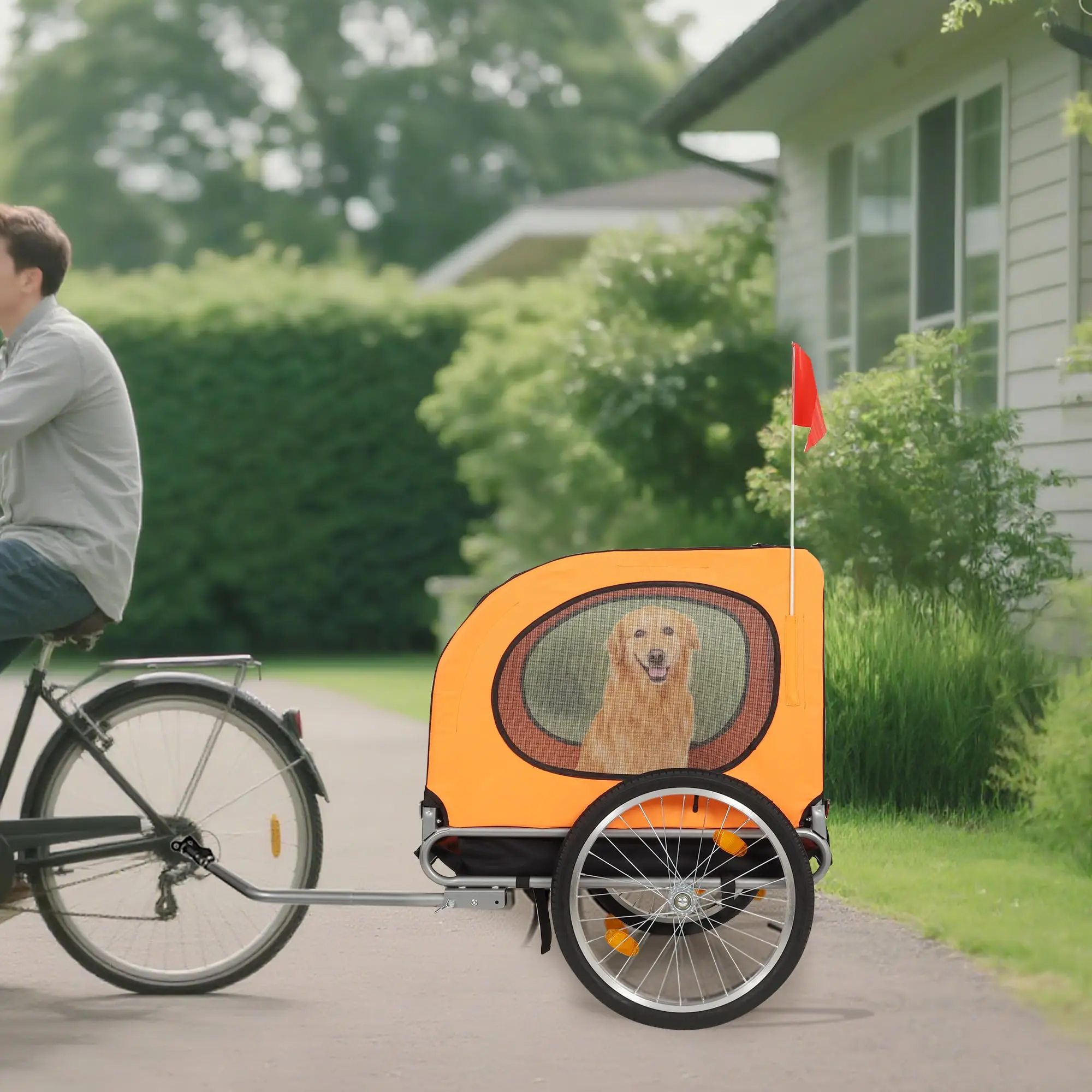 Dog Bike Trailer,88 lbs Pet Cart with Quick Release Wheels & Foldable Frame– Waterproof 600D Oxford Cover – Mesh Windows – Easy Assembly – for Small to Medium Pets - view 7