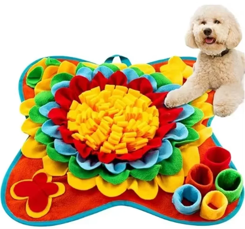 Pet Snuffle Mat Foraging Toy for Bunny Rabbit Guinea Pig Hamster Ferrets Hay Feeder Interactive Dog Feeding Mat Treat Dispenser