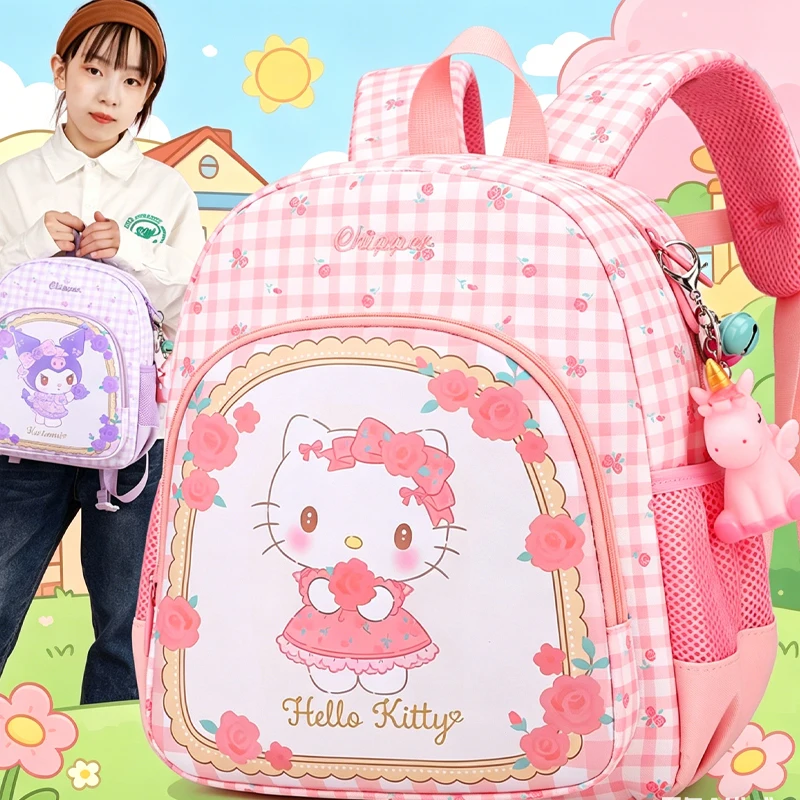 

Kawaii Backpack Multi-Layer Princess Girl Boy Cartoon Student School Bag Kuromi Hello Kittys Cartoon Breathable Anime Figure