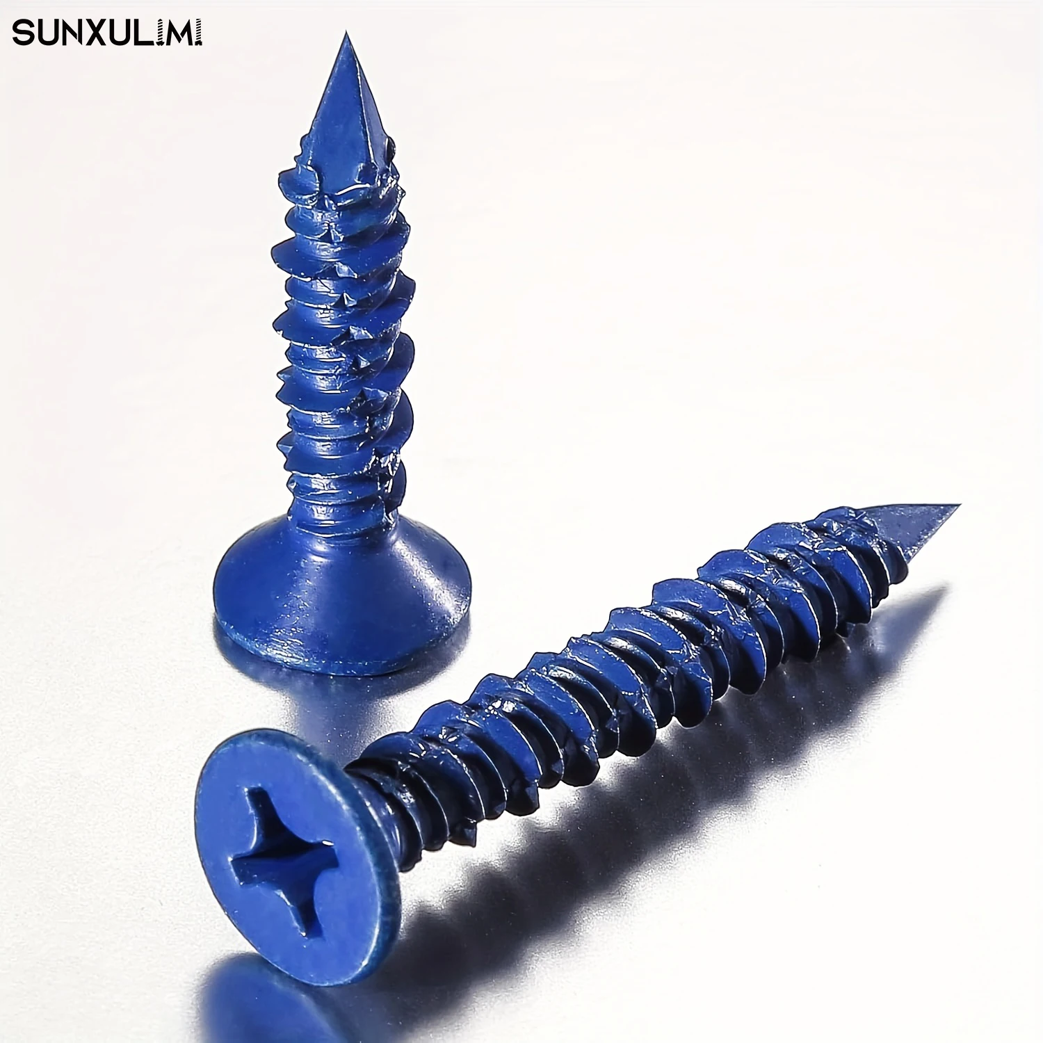 

Набор из 150 анкерных винтов для бетона 1/4” x 3/16” с синими плоскими головками, для крепления в кладке, блоках или кирпичной кладке.