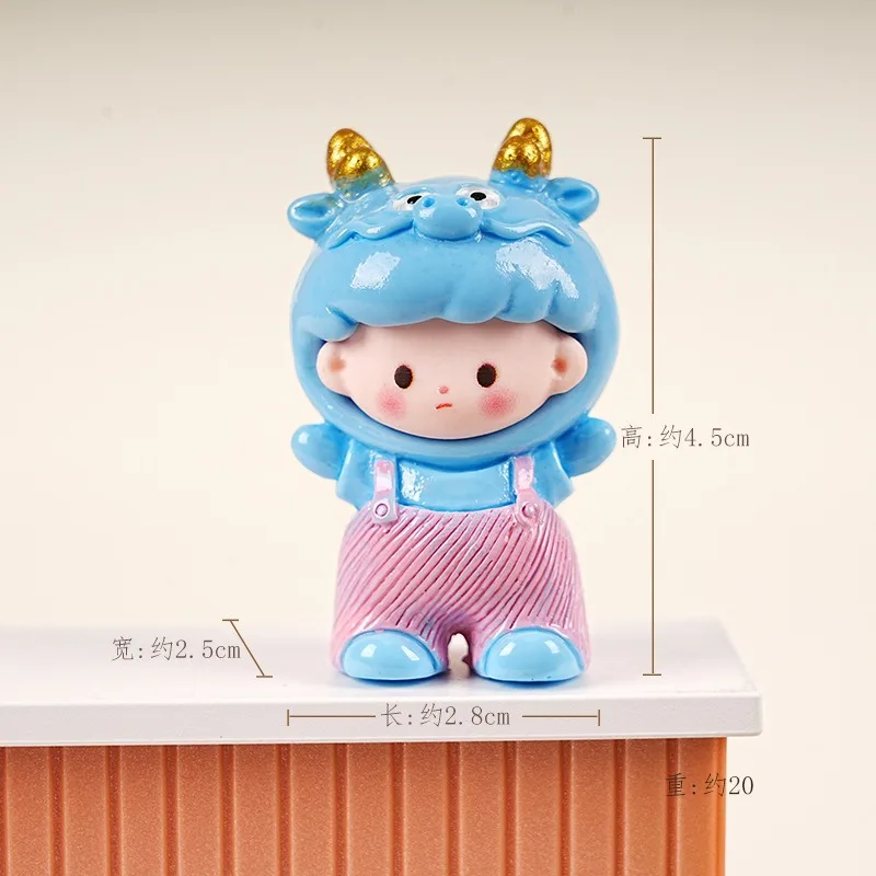 การ์ตูนราศีจีนFigurinesของเล่นเครื่องประดับเรซิ่นน่ารักบ้านตุ๊กตาMini Office Desktopตกแต่งรถเด็กน่ารักของขวัญ