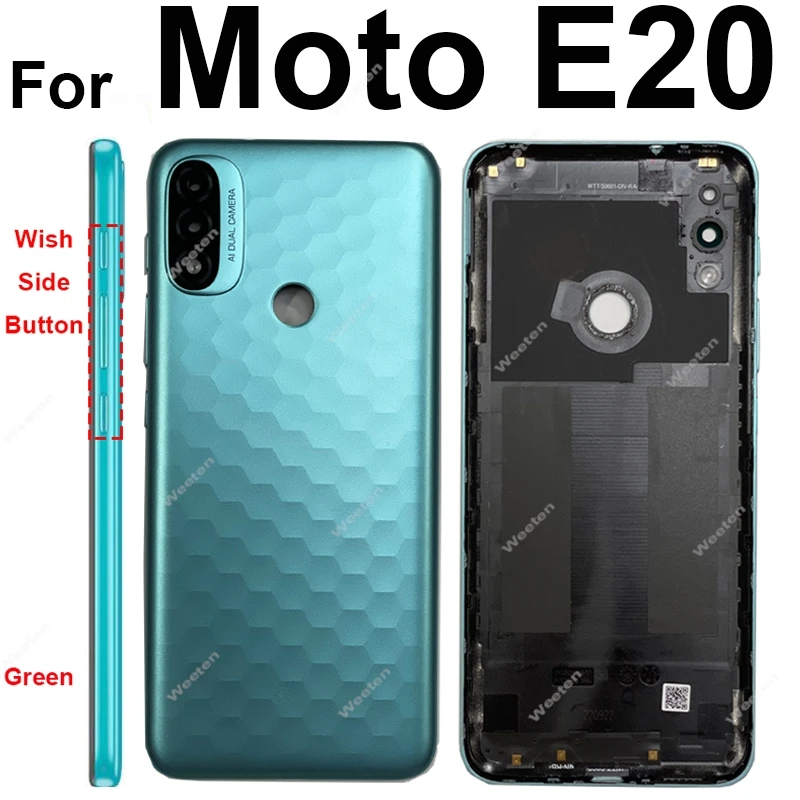 For Motorola Moto E20 E30 E40 Back Battery Door Housing Cover Rear Cover Back Battery Case Replacement Parts