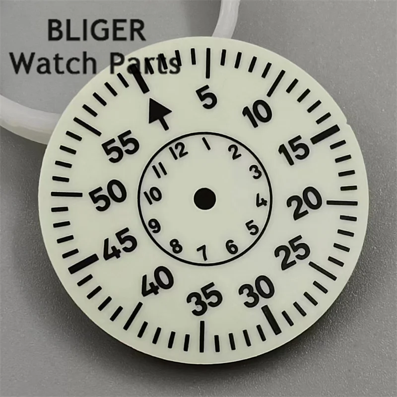 BLIGER 29mm Full C3 Green Luminous Pilot dial Creamy Blue Black NH35 NH36NH38NH34 ETA2824 2836 PT5000 Miyota DG Series Movement