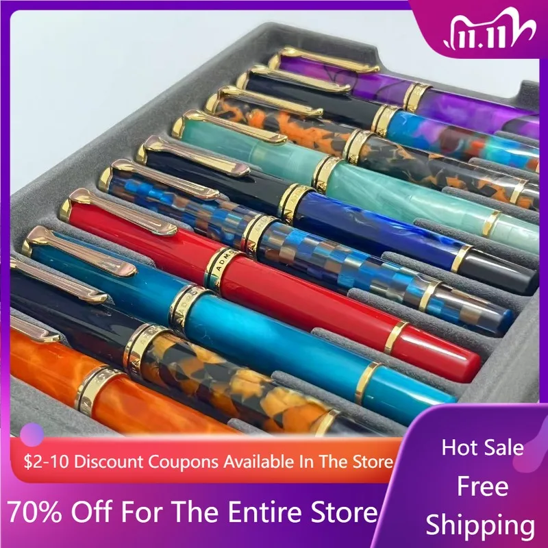 

Поршневая ручка ADMOK 800 M800, перьевая ручка из акриловой смолы, Германия, наконечник Шмидта Bock, 0,5F, 0,7 МБ 1,0, канцелярские принадлежности для практики офиса и письма