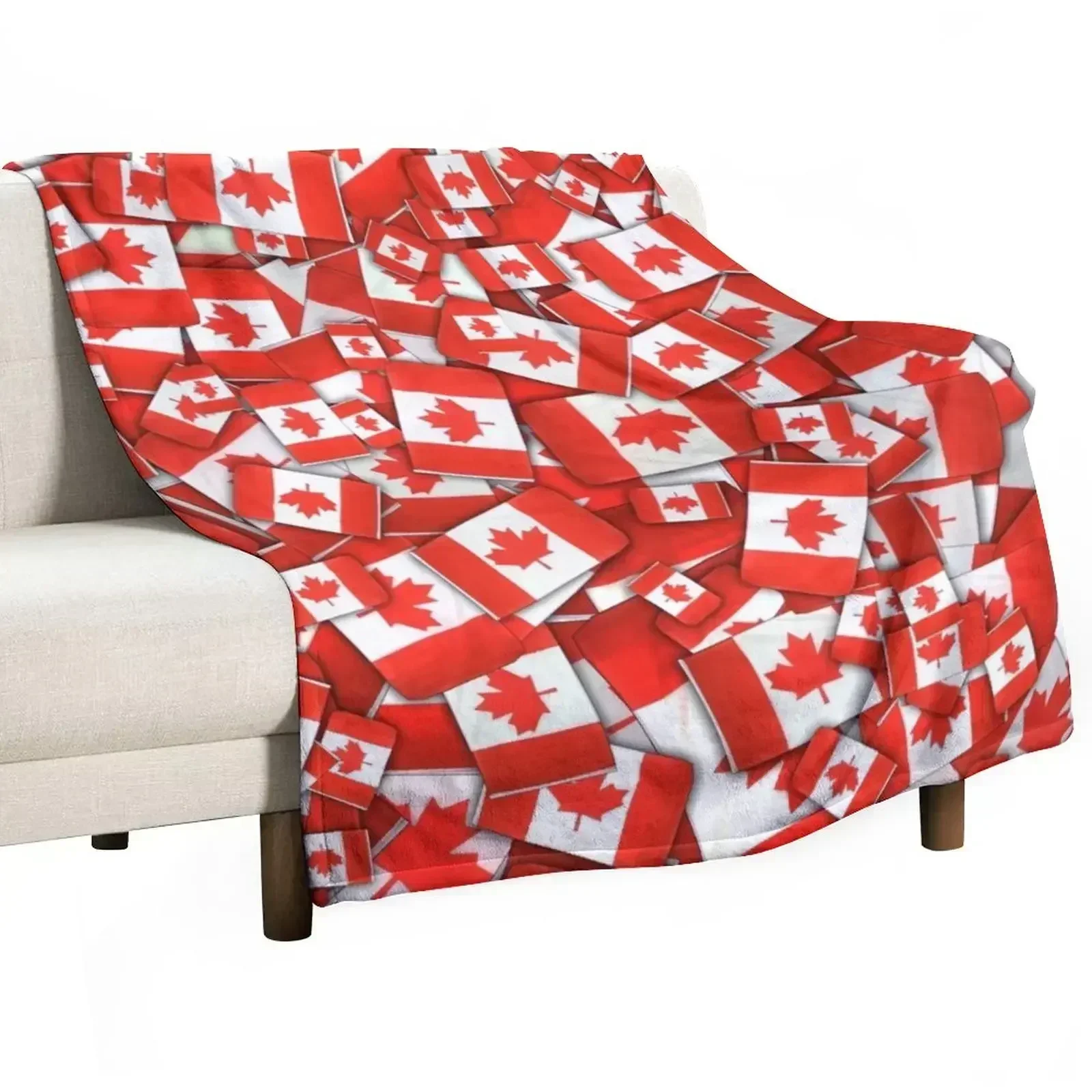 

New Canada Flag Pattern Throw Blanket Summer valentine gift ideas Blankets