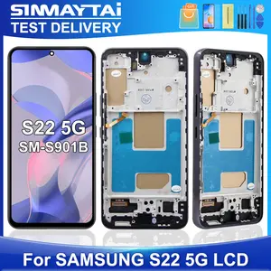 Bilashmart S22 Samsung Tested S22 5G S901B S901U S901W S901N S901E LCD Display Touch Screen Digitizer Assembly Replacement