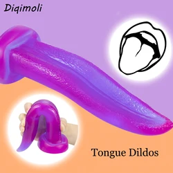 Realistic Tongue Dildos with Suction Cup Soft Anal Plug Huge Penis Erotic Dick Butt Plug Sex Toys Phallus for Women Masturbation