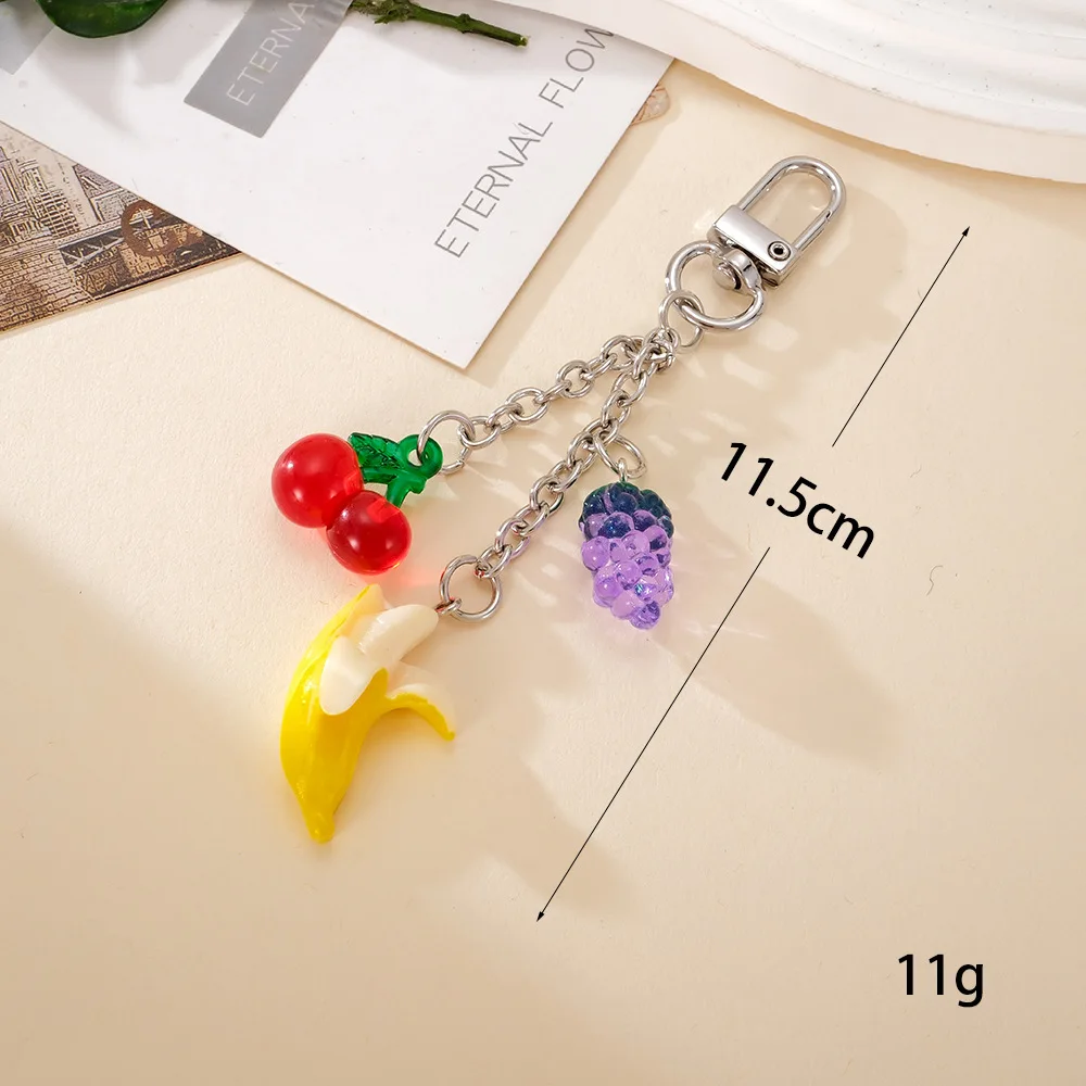 keychain tomato Resin Fruit Charm Cute Pendant for Phone Case/Bag Ideal Birthday Gift for Women Accessories﻿