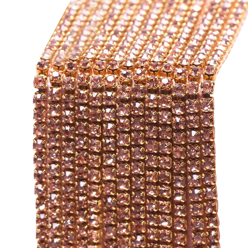 

10m Crystal Rhinestone Close Chain Trim Glass Jewelry Crafts Diy Wedding Party Garment Decoration Rhinestone Chain Claw