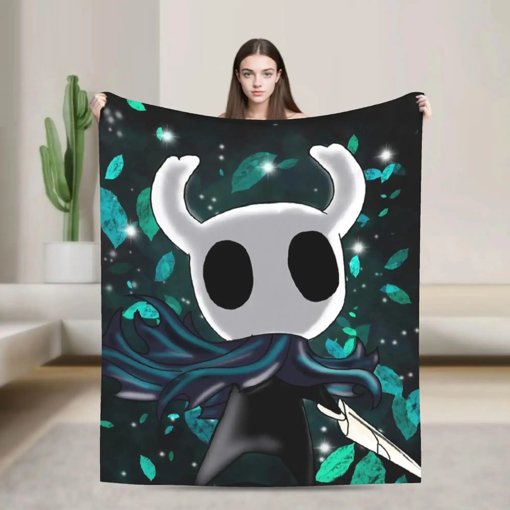 

Плюшевый плед в стиле Hollow Knight: теплый фланелевый плед для детей и взрослых, идеально подходит для кровати, дивана и использования на улице