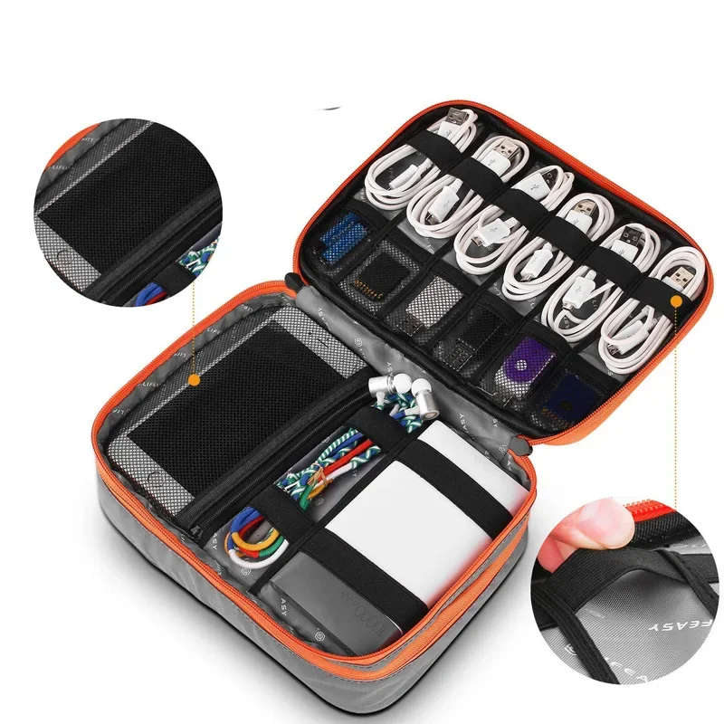 Multi-function Travel Digital Storage Bag Mobile Power Headset U Disk Data Cable Storage Bag Cable Bag USB Gadget Organizer