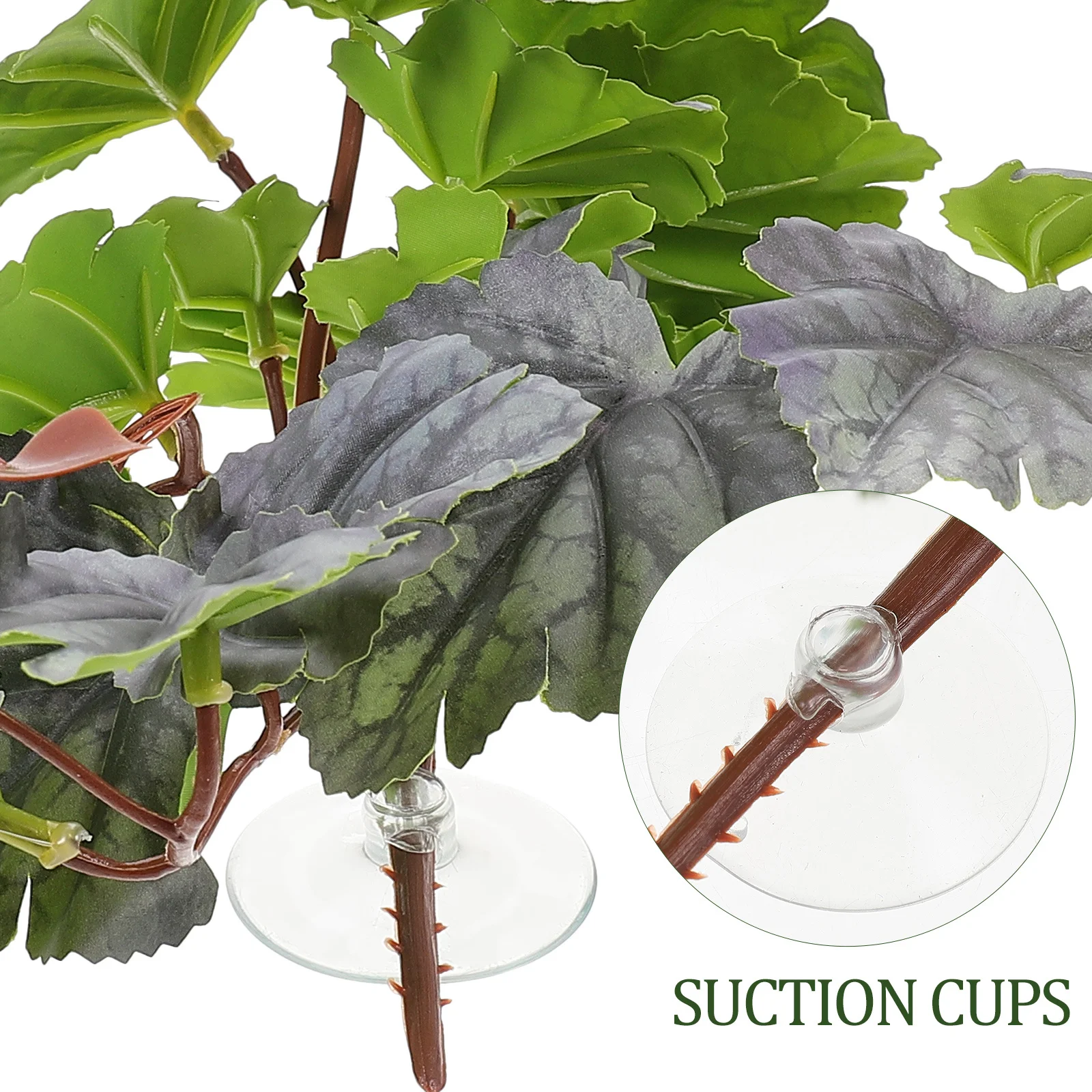 

Artificial Begonia Leaves Fish Tank Plant Durable Reptile Terrarium Plastic Aquarium Fake Plant Decoration Terrarium Plants