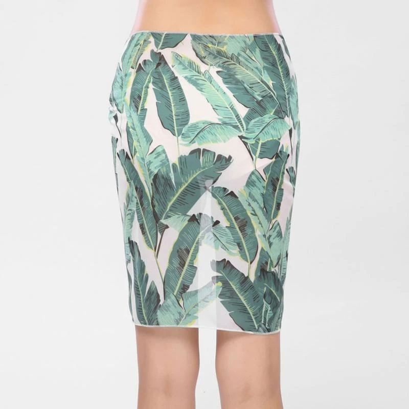 HX6F Women Swimwear Printed Cover Up Beach Sarong Swimsuit Wrap