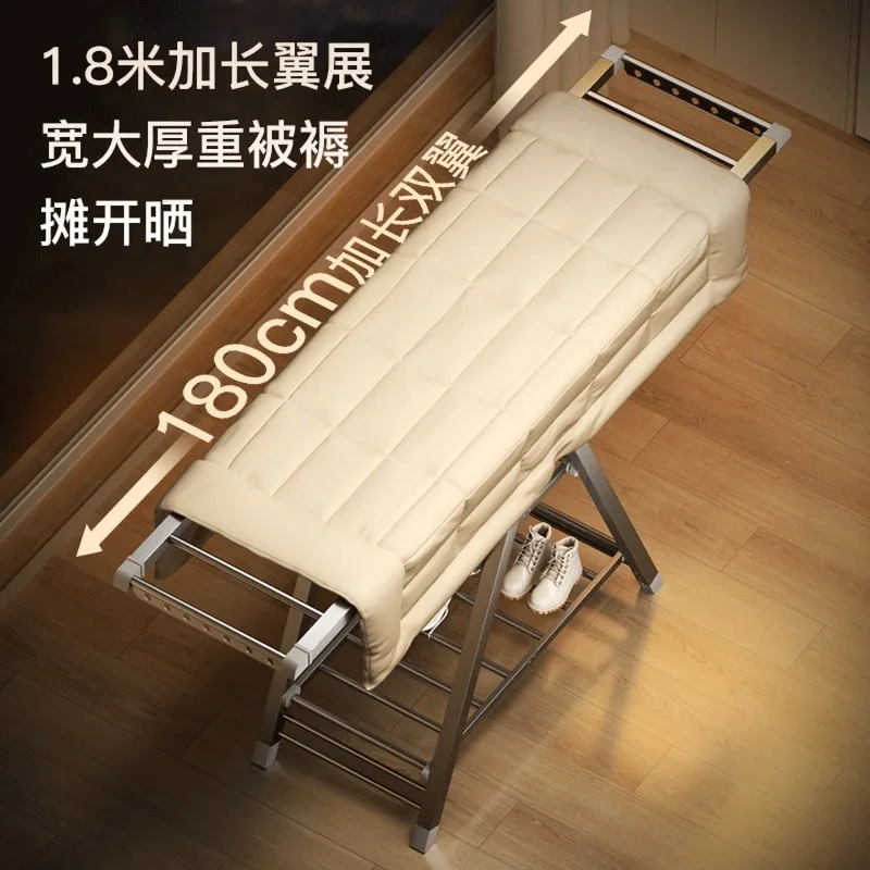 Clothes drying rack Floor-to-ceiling thickened aluminum alloy folding airfoil drying rack
