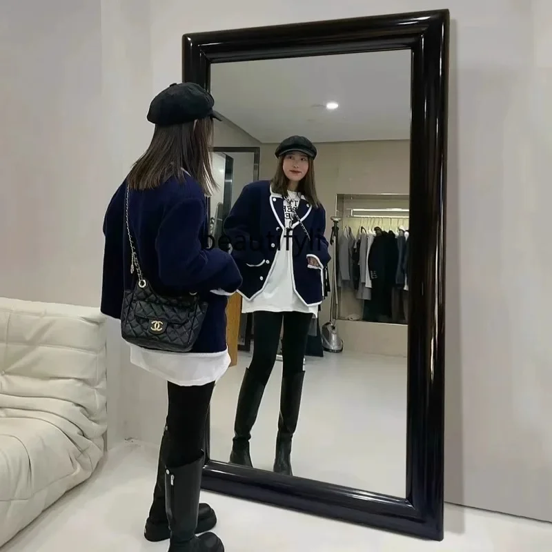 

ss K178 French home living room bedroom clothing store fitting mirror European full body retro floor full-length mirror