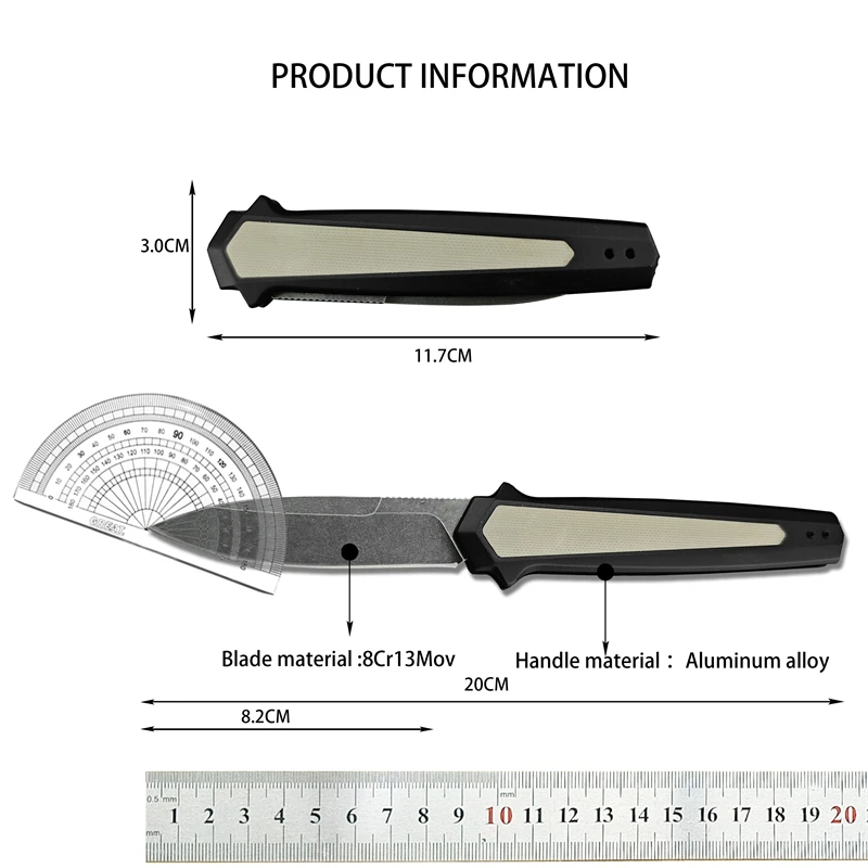 High quality KS7950 small knife hunting 8Cr13MoV blade survival aluminum alloy handle rescue EDC folding knife tool