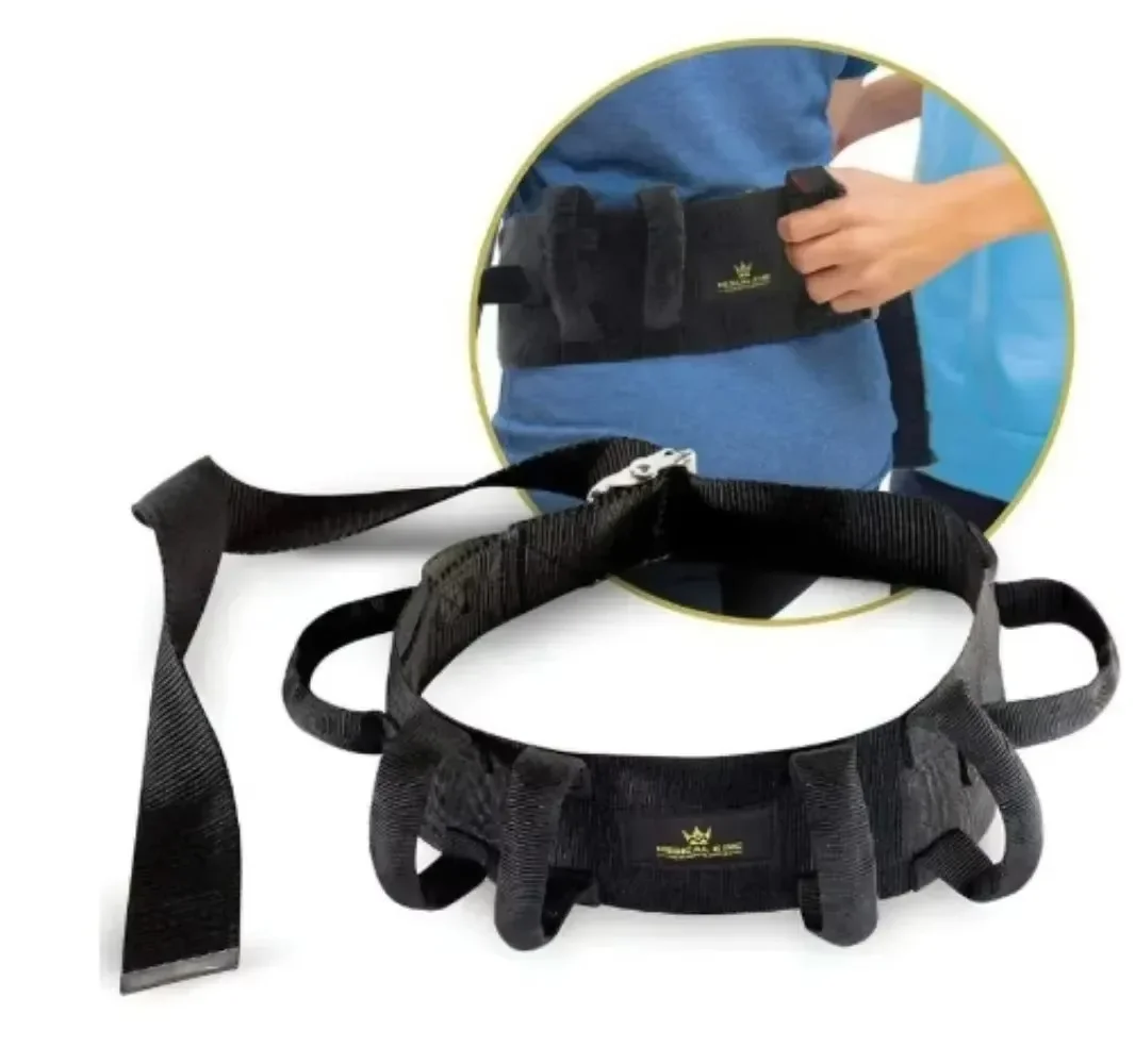 Lumbar Traction Belt Waist Brace Patient Elderly Transfer Moving Bed Nursing Lift Belt with Handle Walking Standing Assist Aid