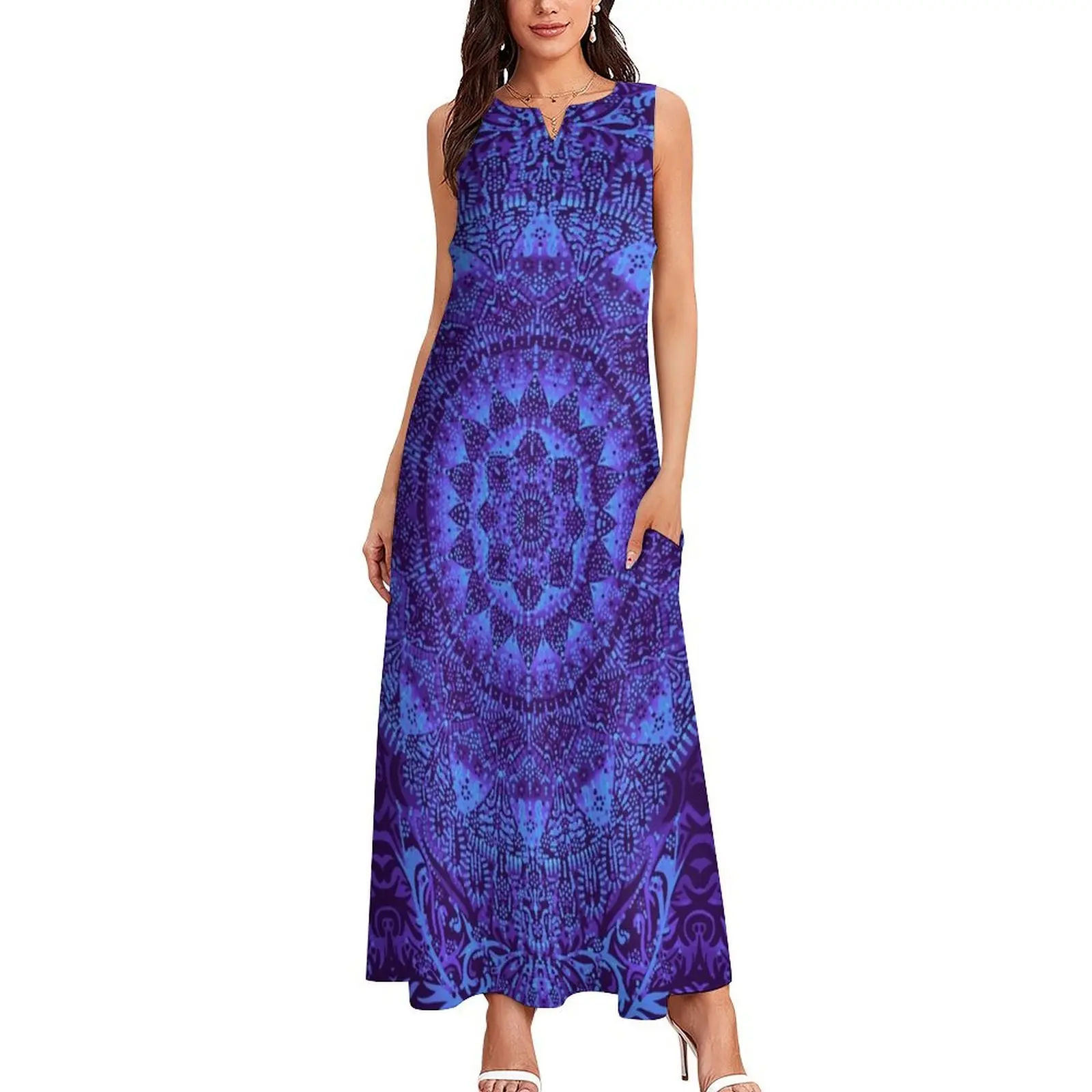 Indigo Mandala Long Dress Clothing female sexy short dresses daring summer dress woman 2025 women long dresses Dress