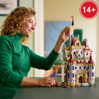 MINISO Disney 2025 43263 Beauty and The Beast Castle Assemble Brick-built Model Home Decor Figurines for Adults Gifts for Girls