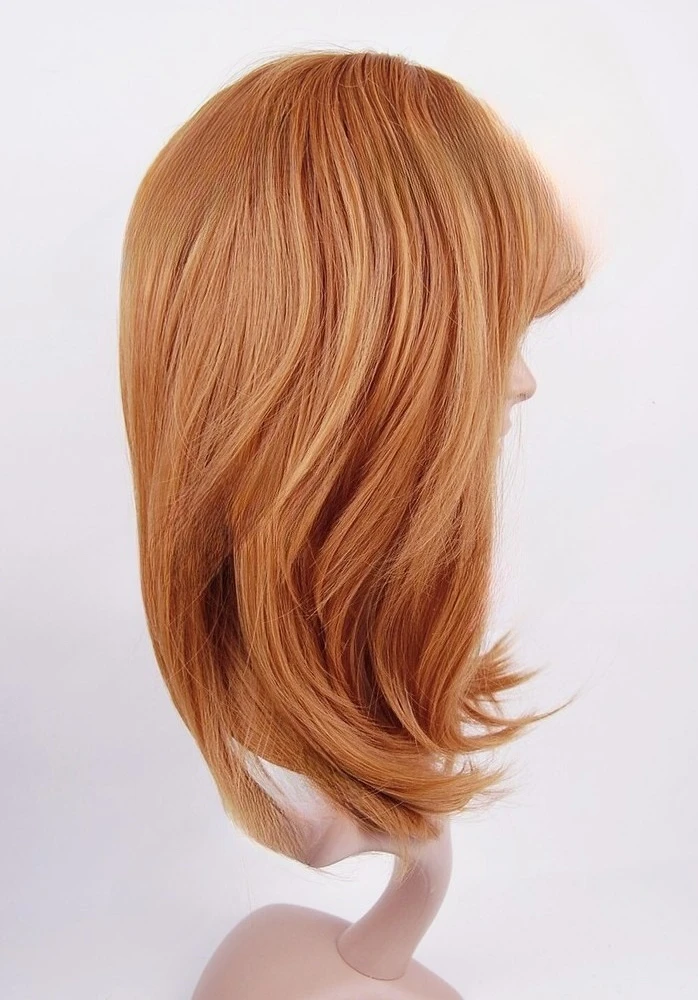 W174 الزنجبيل مستقيم هامش السيدات شعر مستعار الجلد الاصطناعية أعلى studio7-uk