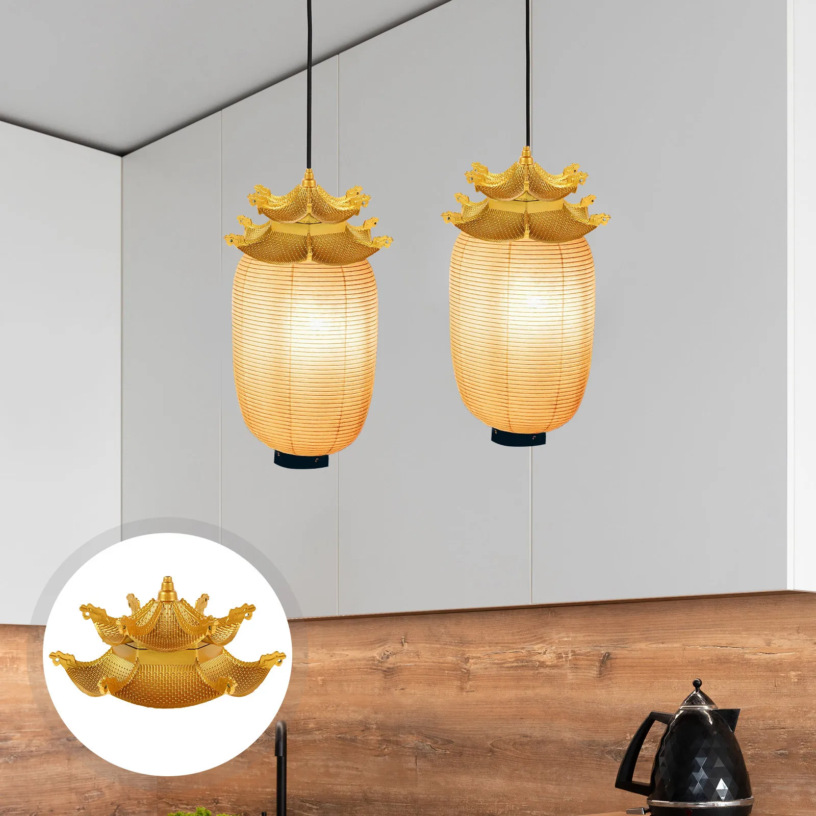 

Cover Replacement Double Layer Horn Design For Diy Asian Lantern Crafts Vintage Lantern Topper Decoration Lighting