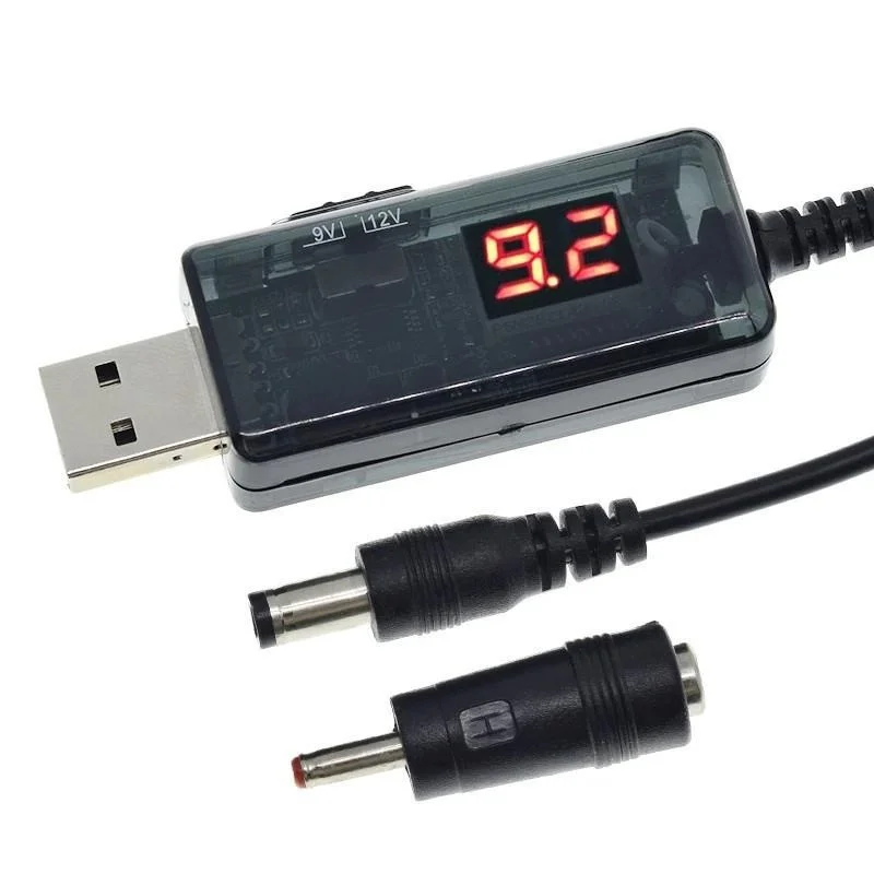 

USB повышающий преобразователь постоянного тока от 5 В до 9 В 12 В USB-кабель повышающего преобразователя + разъем 3,5x1,35 мм для источника питания/зарядного устройства/преобразователя питания