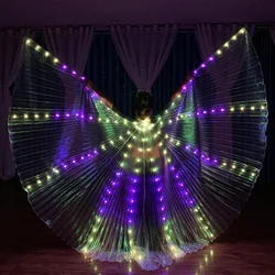 Luminous Belly Dance LED Light Wings, Rainbow, Changing Colorful Isis Wings, Costumes for Carnaval Party, Show Dancewear