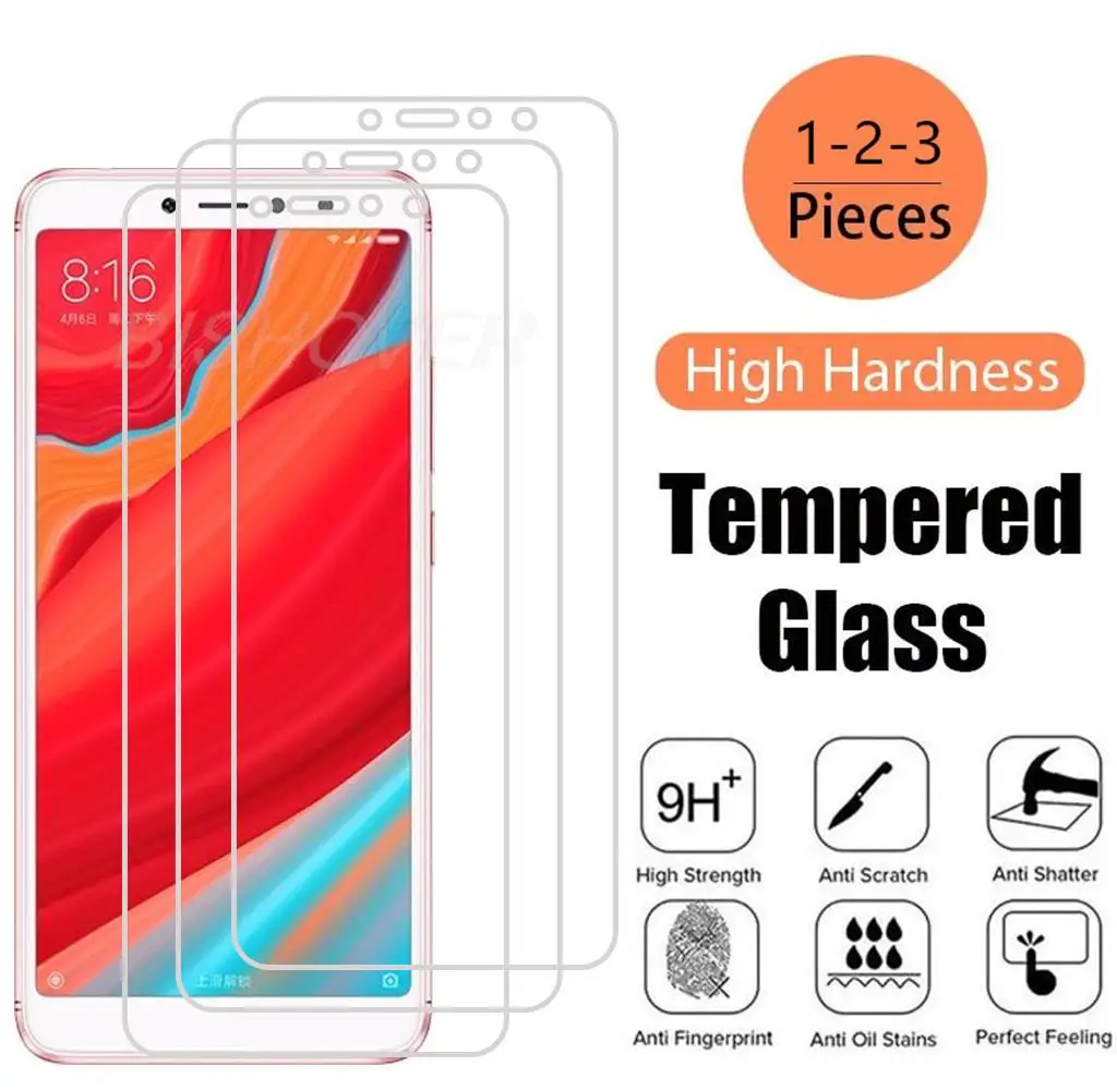 Para xiaomi redmi s2 5.99 "hd vidro temperado protetor em m1803e6g, m1803e6h, m1803e6i capa de filme protetor de tela