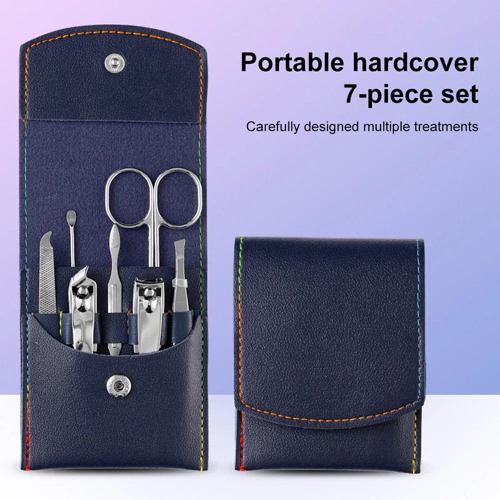Roestvrijstalen Nagelknipper Set 7 Stuks Verzorgingsgereedschapset Met Draagbare Hoes Professionele Manicure Art Tool Pedicure Nagels Gesneden