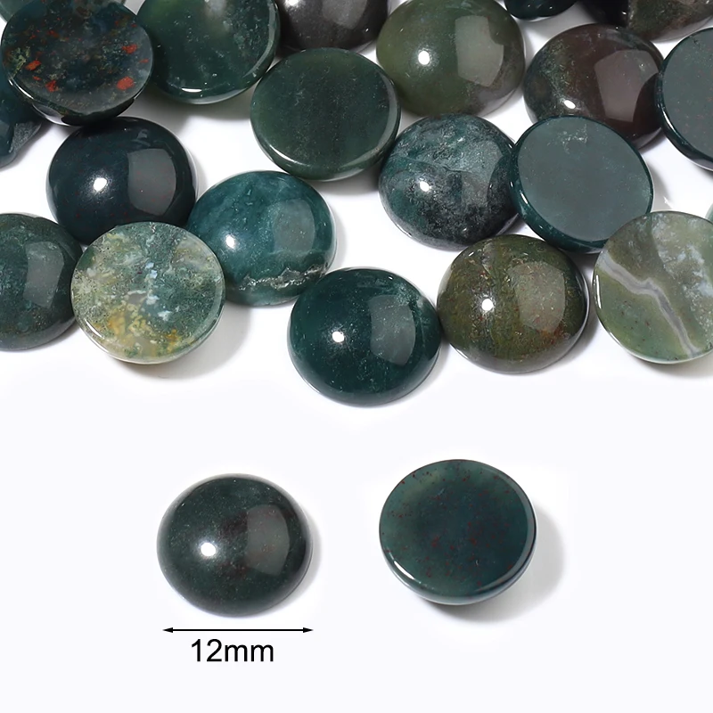 5/10pcs India Agate Stone Cabochon Beads Natural Stone Beads Half of Round  Cabochon Beads Diy Jewelry Necklace Ring Accessories