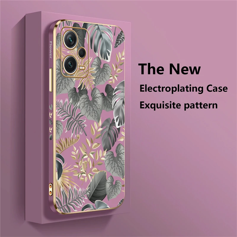 Flower Pattern Case For Xiaomi Redmi Note 12 11 10 9S 8 7 9T 4 Pro MAX Silicone Soft Shockproof Back Cover Coque