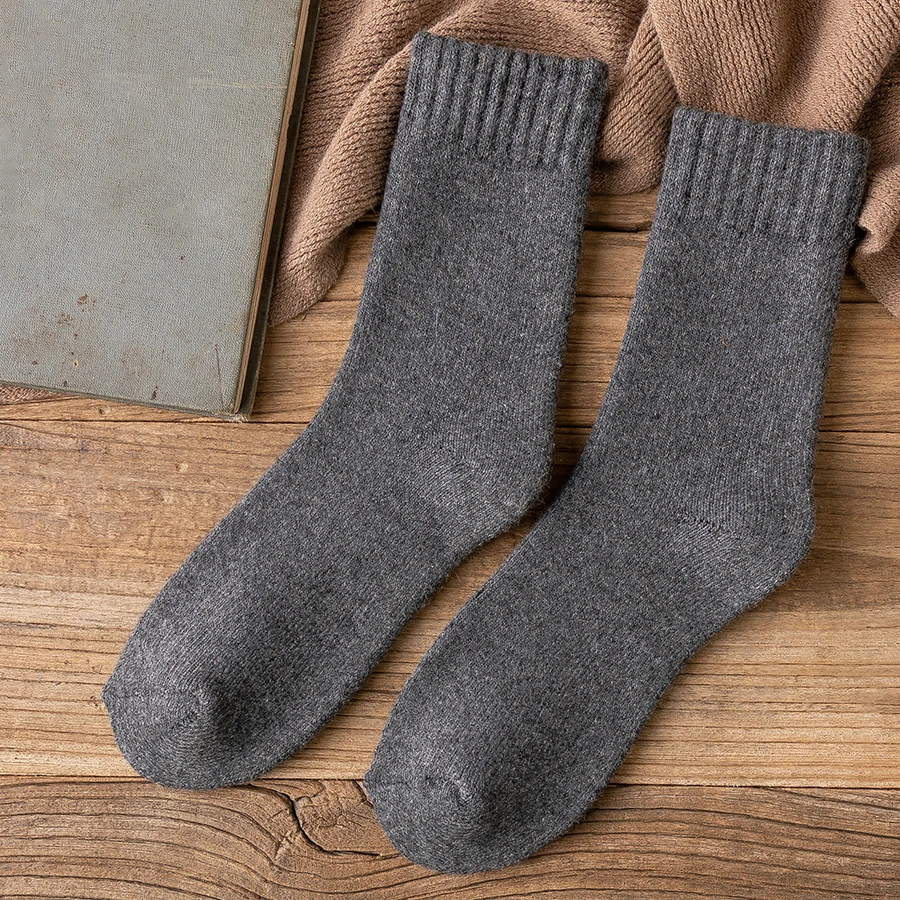 Wool Socks Men Thick New 2024 Winter Cashmere Vintage Europe Style Warm Long Sock Comfortable Male Husband Gift Meias 7 Colors